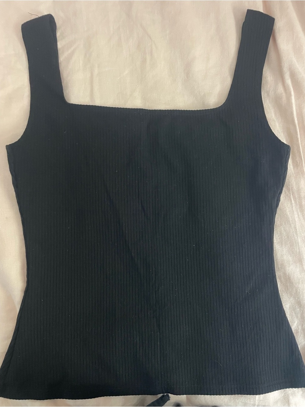 Reformation Black Notch-Neck Ribbed Tank Top - Women - Picture 3 of 6